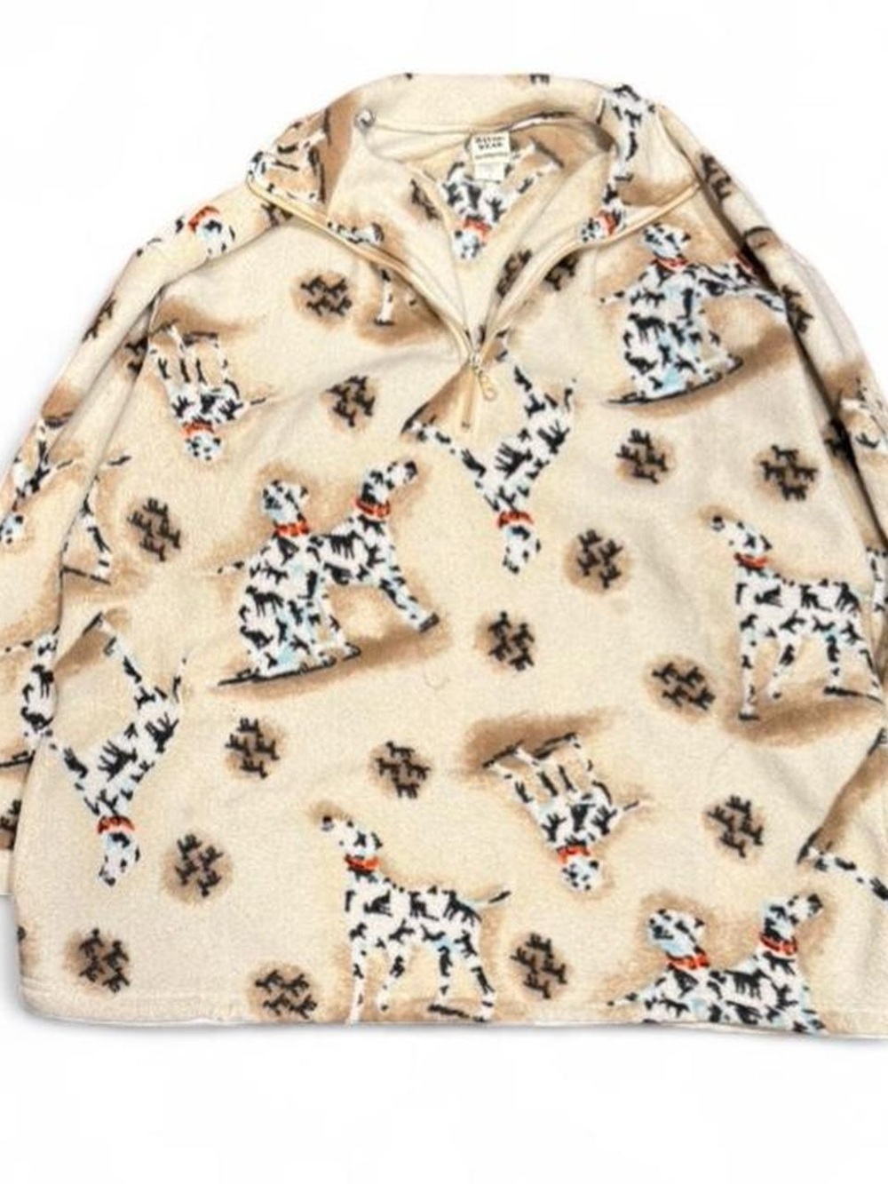 Vintage Bayoh Wear Dalmation Wildlife Quarter Zip Sweater Made in Canada